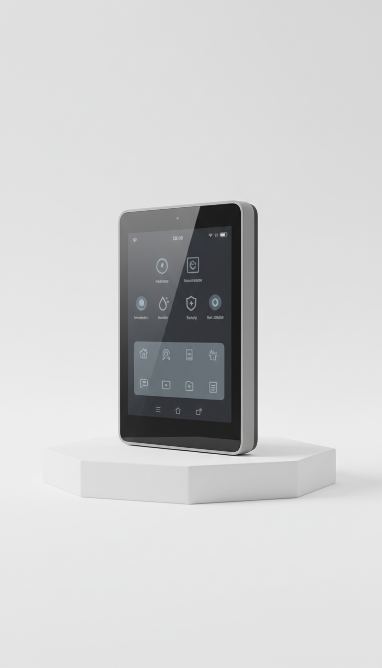 Smart Home Control Panel with Glass Interface
